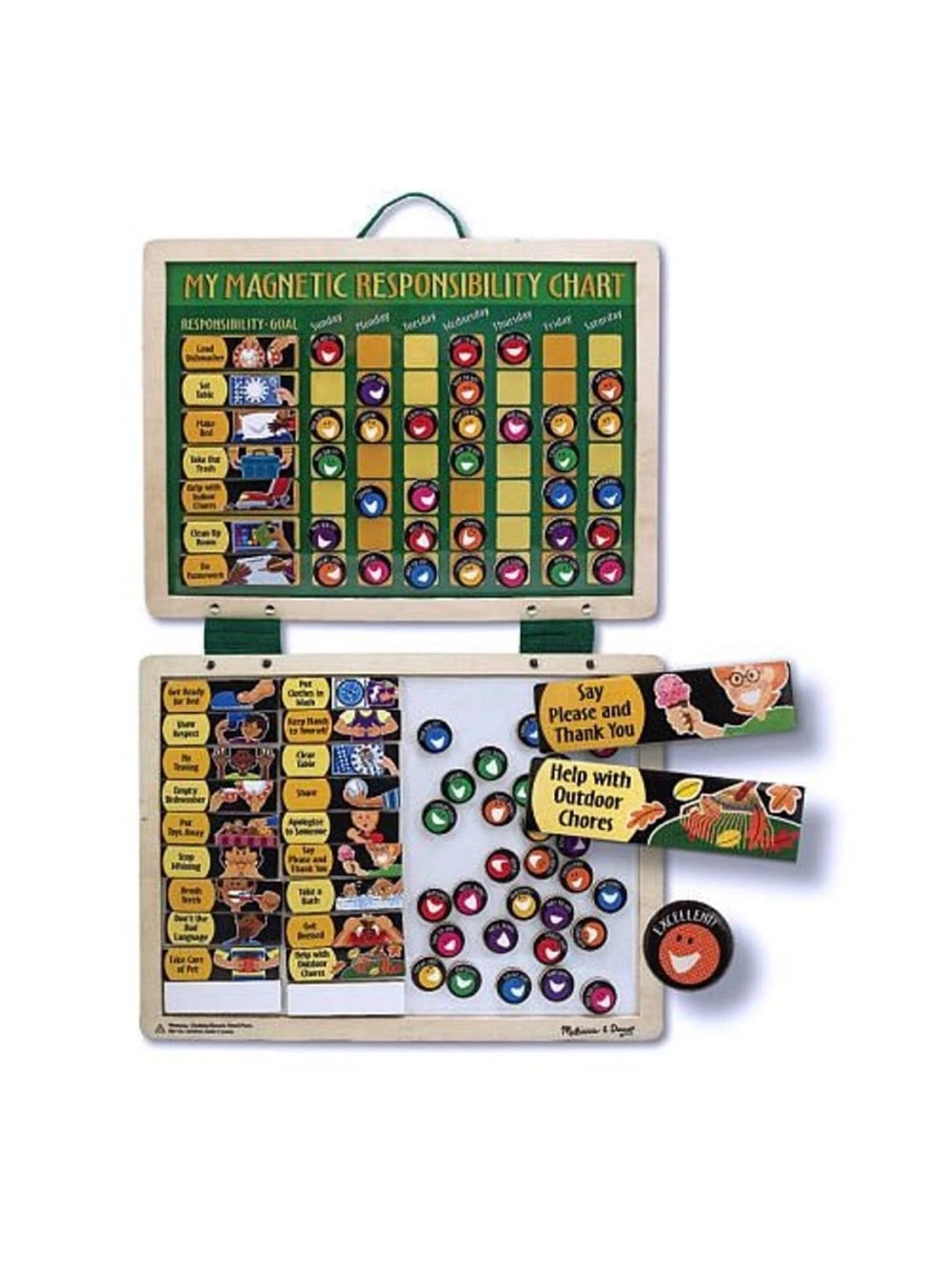 My Magnetic Responsibility Chart - Green & Multicolor by Melissa & Doug NWT